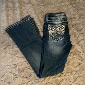 Miss Me Blue Jeans with Embroidered Pocket